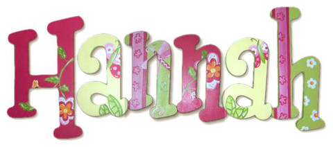 Hannah Butterfly Garden Hand Painted Wall Letters - Modern - Wall ...