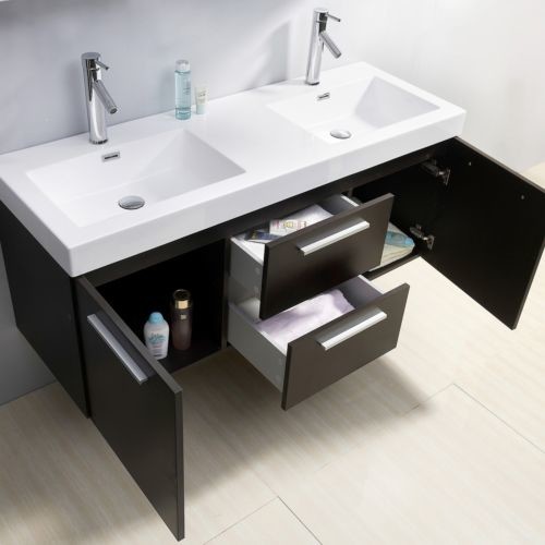 Midori 54 inch Double Sink Wenge Bathroom Vanity - Contemporary - los ...