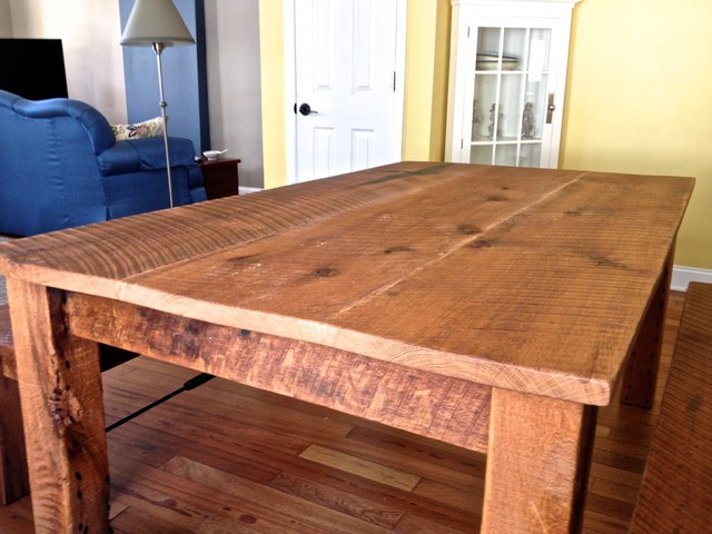 Reclaimed Oak Harvest Table - Rustic - Dining Tables - philadelphia ...