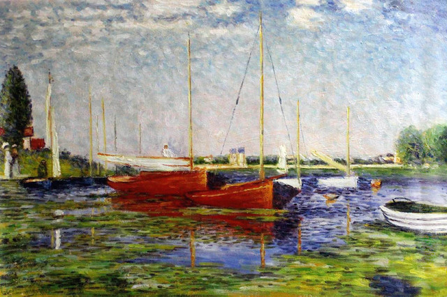 Claude Monet - Red Boats at Argenteuil - Modern - Prints And Posters ...