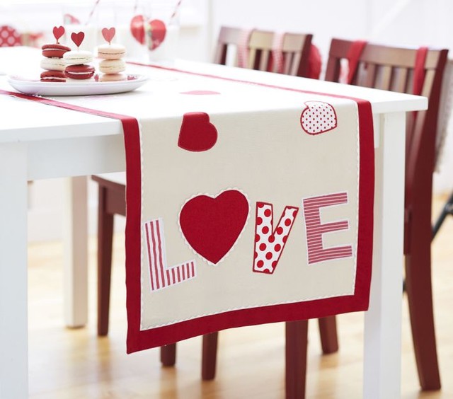 Valentine's Day Table Runner - Contemporary - Holiday Decorations - by ...