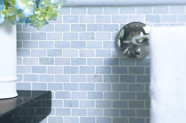 ANN SACKS Blue Celeste Marble Mosaic - Bathroom - by ANN SACKS
