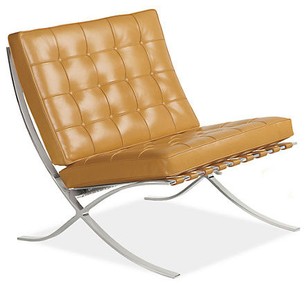 Seville Leather Chair, Camel - Midcentury - Armchairs And Accent Chairs ...