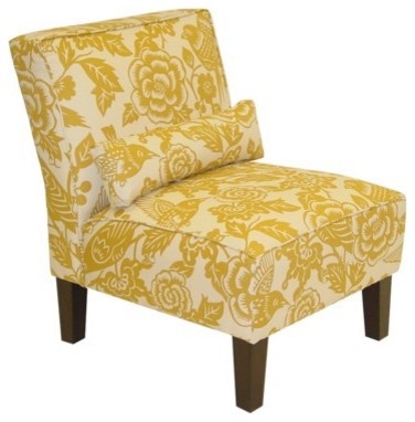 Canary Print Slipper Chair, Yellow - Eclectic - Armchairs And Accent ...