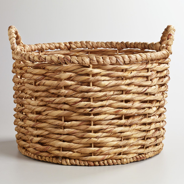 Water Hyacinth Jessica Basket - Traditional - Baskets - by Cost Plus ...