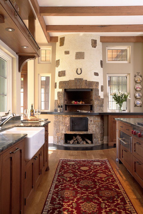 Fireplace in the Tudor Residence kitchen