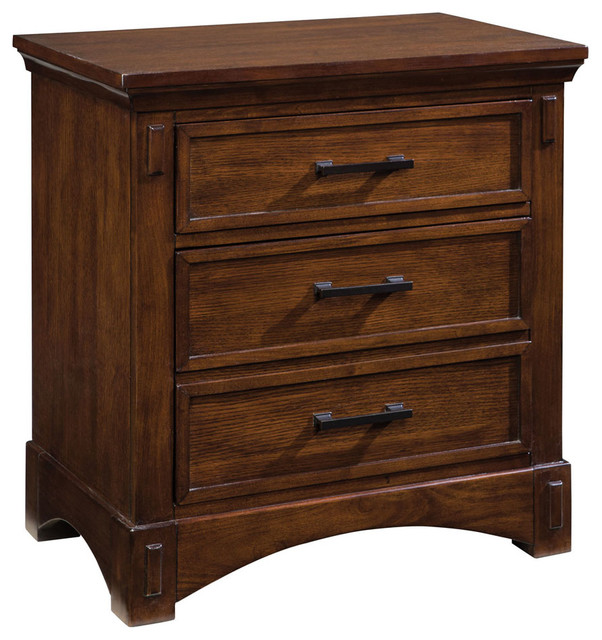 Standard Furniture Artisan Loft 3 Drawer Nightstand in Warm Medium Oak ...