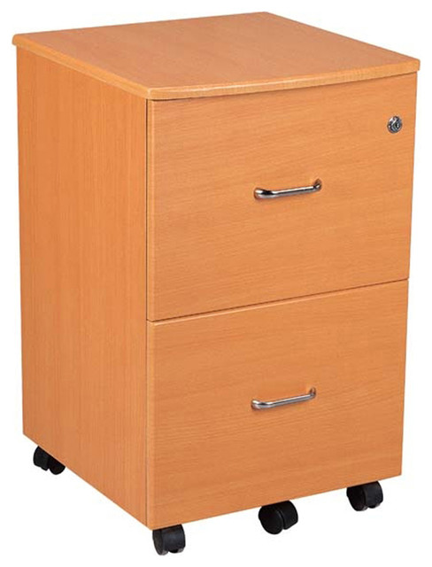 Rolling Two-Drawer Filing Cabinet with Key Lock - Contemporary - Filing ...