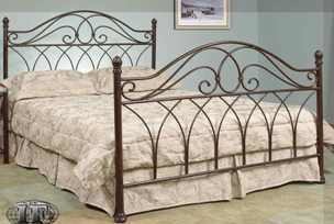 Scroll Detail Bronze Queen Wrought Iron Bed Frame - Traditional - Beds ...