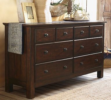 Mason Wood Extra-Wide Dresser, Rustic Mahogany stain - Traditional - by ...