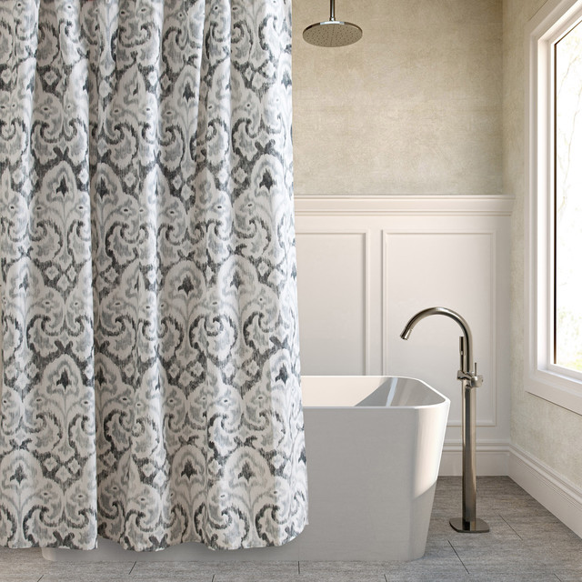 Tommy Bahama Cape Verde Grey Cotton Shower Curtain - Contemporary ...