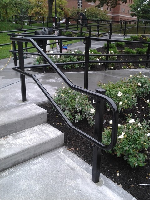 Exterior handicap railing