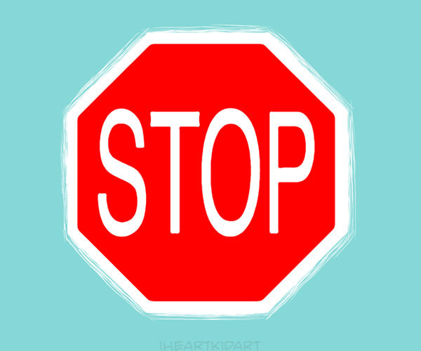 Modern Stop Sign Kid Art Print by I Heart Kid Art - Modern - Kids Decor ...