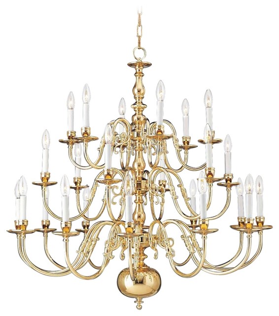 Traditional Holtkoetter Polished Brass Three Tier Chandelier ...