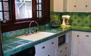 tiled kitchen counter