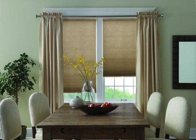 Cellular Shades with Drapes