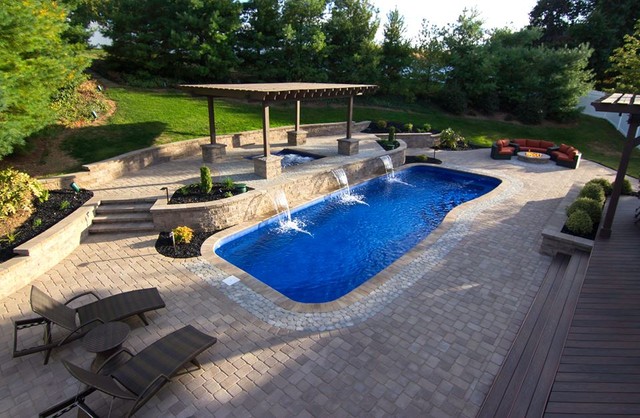 Contemporary Style Fiberglass Swimming Pool - other metro - by Pools4Ever