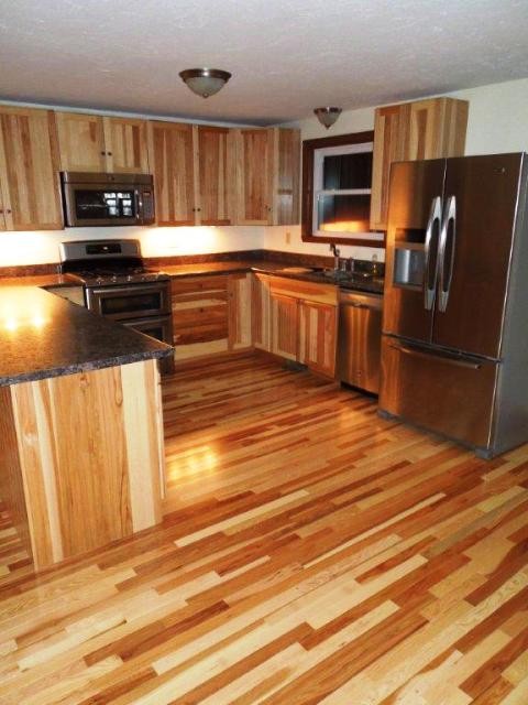 Kitchen cabinets & hardwood floors