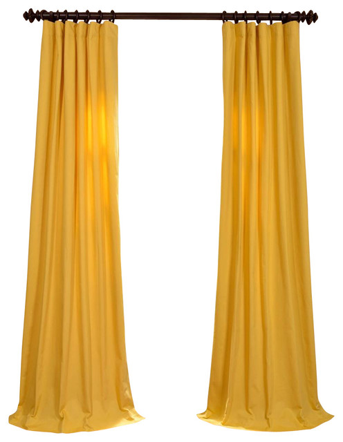 Mustard Yellow Cotton Twill Curtain - Traditional - Curtains - by Half ...