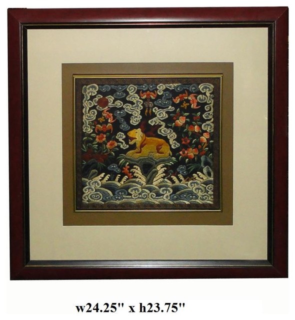 Chinese Framed Embroidery Animal Wall Decor