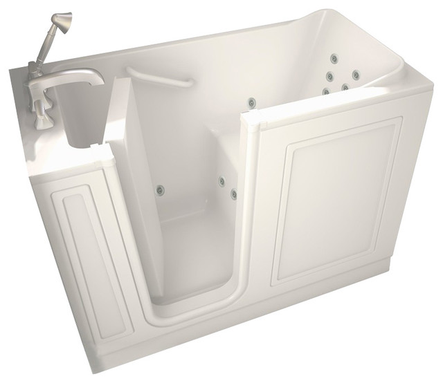 28 inch x 48 inch Walk-In Whirlpool Tub with Left Drain in White ...