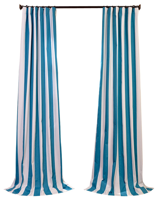 Cabana Teal Printed Cotton Curtain - Contemporary - Curtains - by Half ...
