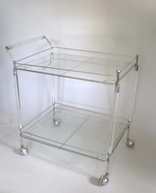 Metal Lucite Bar Cart