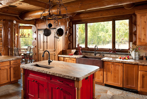 Fabulous Kitchens With Farmhouse Sinks, Rustic Kitchen Island With Sink