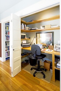 Small home office built closet.